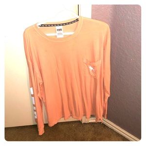 LARGE VS PINK ORANGE LONG SLEEVE TEE
